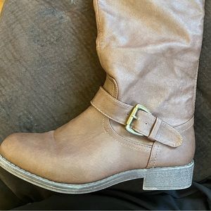 Chestnut brown knee-high boots